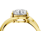 Yellow gold Round Solitaire Diamond Ring with Split Shank and Prong Setting_70