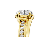 Yellow gold Round Solitaire Diamond Ring with Split Shank and Prong Setting_71