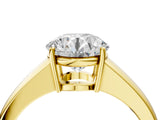 Yellow gold Round Solitaire Diamond Ring with Tapered Band and Four-Prong Setting_56