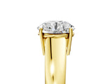 Yellow gold Round Solitaire Diamond Ring with Tapered Band and Four-Prong Setting_57