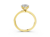 Yellow gold Round Solitaire Diamond Ring with Thin Band and Four-Prong Setting_26