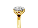 Yellow gold Round Solitaire Diamond Ring with Thin Band and Four-Prong Setting_28