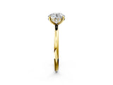 Yellow gold Round Solitaire Diamond Ring with a Classic Band and Four-Prong Setting 2