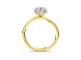 Yellow gold Round Solitaire Diamond Ring with a Classic Band and Four-Prong Setting 3