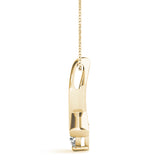Yellow gold Round Solitaire Diamond Twist Pendant 2