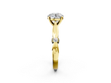 Yellow gold Round Solitaire Diamond Twisted Band with Four-Prong Setting_71