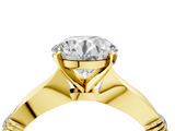 Yellow gold Round Solitaire Diamond Twisted Band with Four-Prong Setting_73