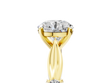 Yellow gold Round Solitaire Diamond Twisted Band with Four-Prong Setting_74