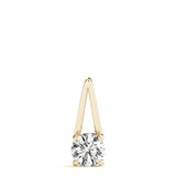 Yellow gold Round Solitaire Diamond V-Bale Pendant 1