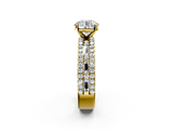 Yellow gold Round Solitaire Diamond with Pave and Channel Set Band_76