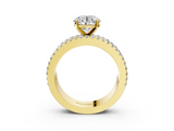 Yellow gold Round Solitaire Diamond with Pave and Channel Set Band_77