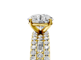 Yellow gold Round Solitaire Diamond with Pave and Channel Set Band_79