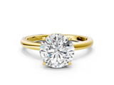 Yellow gold Round Solitaire Engagement Ring with Cathedral Band and Four-Prong Setting_21
