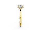 Yellow gold Round Solitaire Engagement Ring with Cathedral Band and Four-Prong Setting_23