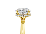 Yellow gold Round Solitaire Engagement Ring with Cathedral Band and Four-Prong Setting_26