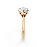 14K Yellow Gold 2.00 Carat E VS1 Round Solitaire Engagement Ring with Classic Band and Four-Prong Setting