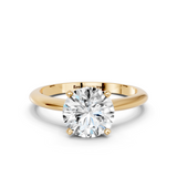 14K Yellow Gold 2.00 Carat E VS1 Round Solitaire Engagement Ring with Classic Band and Four-Prong Setting