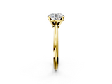 14K Yellow Gold 2.06 Carat E VS1 Round Solitaire Engagement Ring with Classic Band and Four-Prong Setting