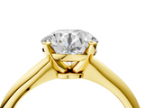 14K Yellow Gold 2.06 Carat E VS1 Round Solitaire Engagement Ring with Classic Band and Four-Prong Setting