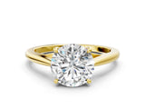 Yellow gold Round Solitaire Engagement Ring with Four-Prong Setting and Classic Band 1