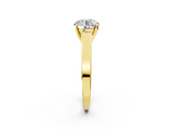 Yellow gold Round Solitaire Engagement Ring with Four-Prong Setting and Tapered Band_11