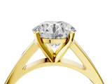 Yellow gold Round Solitaire Engagement Ring with Four-Prong Setting and Tapered Band_13