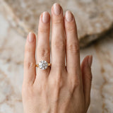 Yellow gold Round Solitaire Engagement Ring with Four-Prong Setting and Tapered Band_13