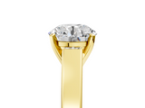 Yellow gold Round Solitaire Engagement Ring with Four-Prong Setting and Tapered Band_14