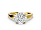 Yellow gold Round Solitaire Engagement Ring with Four-Prong Setting and Tapered Band_9