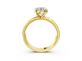 Yellow gold Round Solitaire Engagement Ring with Scrollwork Band and Four-Prong Setting_154