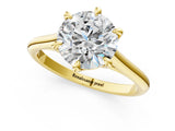 Yellow gold Round Solitaire Engagement Ring with Six-Prong Setting and Classic Band 1