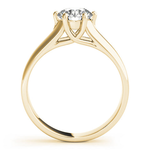 Yellow gold Round Solitaire Engagement Ring with Six-Prong Setting and Comfort Fit Band 2