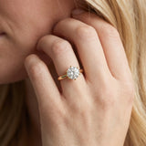 Yellow gold Round Solitaire Engagement Ring with Six-Prong Setting and Tapered Band_14