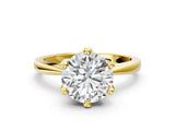 Yellow gold Round Solitaire Engagement Ring with Six-Prong Setting and Tapered Band_14