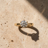 Yellow gold Round Solitaire Engagement Ring with Six-Prong Setting and Tapered Band_15