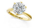 Yellow gold Round Solitaire Engagement Ring with Six-Prong Setting and Tapered Band_15