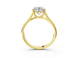 Yellow gold Round Solitaire Engagement Ring with Tapered Band and Four-Prong Setting_10