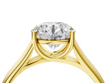 Yellow gold Round Solitaire Engagement Ring with Tapered Band and Four-Prong Setting_11