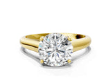 Yellow gold Round Solitaire Engagement Ring with Tapered Band and Four-Prong Setting_7