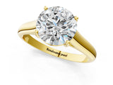 Yellow gold Round Solitaire Engagement Ring with Tapered Band and Four-Prong Setting_8