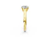 Yellow gold Round Solitaire Engagement Ring with Tapered Band and Four-Prong Setting_9