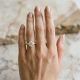 Yellow gold Round Solitaire Floral Milgrain Engagement Ring_12