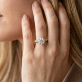Yellow gold Round Solitaire Floral Milgrain Engagement Ring_14