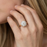 Yellow gold Round Solitaire Heart Prong Engagement Ring with Tapered Band_20