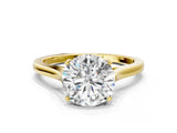 Yellow gold Round Solitaire Heart Prong Engagement Ring with Tapered Band_58