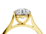 Yellow gold Round Solitaire Heart Prong Engagement Ring with Tapered Band_62