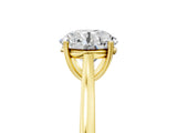 Yellow gold Round Solitaire Heart Prong Engagement Ring with Tapered Band_63