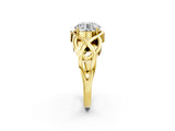 Yellow gold Round Solitaire Intertwined Band Prong Setting Ring_20