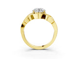 Yellow gold Round Solitaire Intertwined Band Prong Setting Ring_21