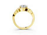 Yellow gold Round Solitaire Intertwined Band Prong Setting Ring_9